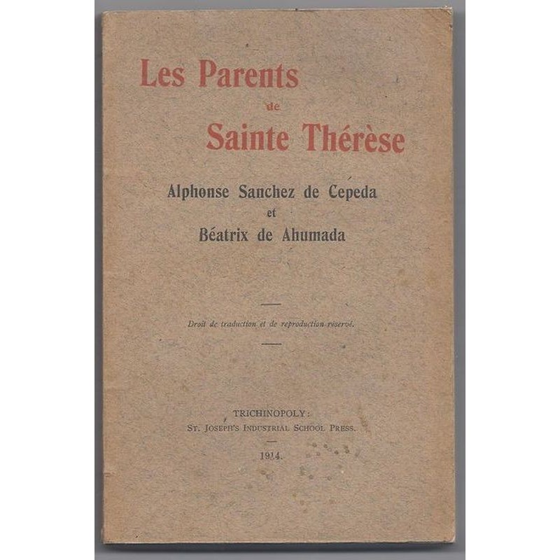 Anonyme : Les parents de Sainte Thérèse. Alphonse Sanchez de Cepeda et Béatrix de Ahumada.