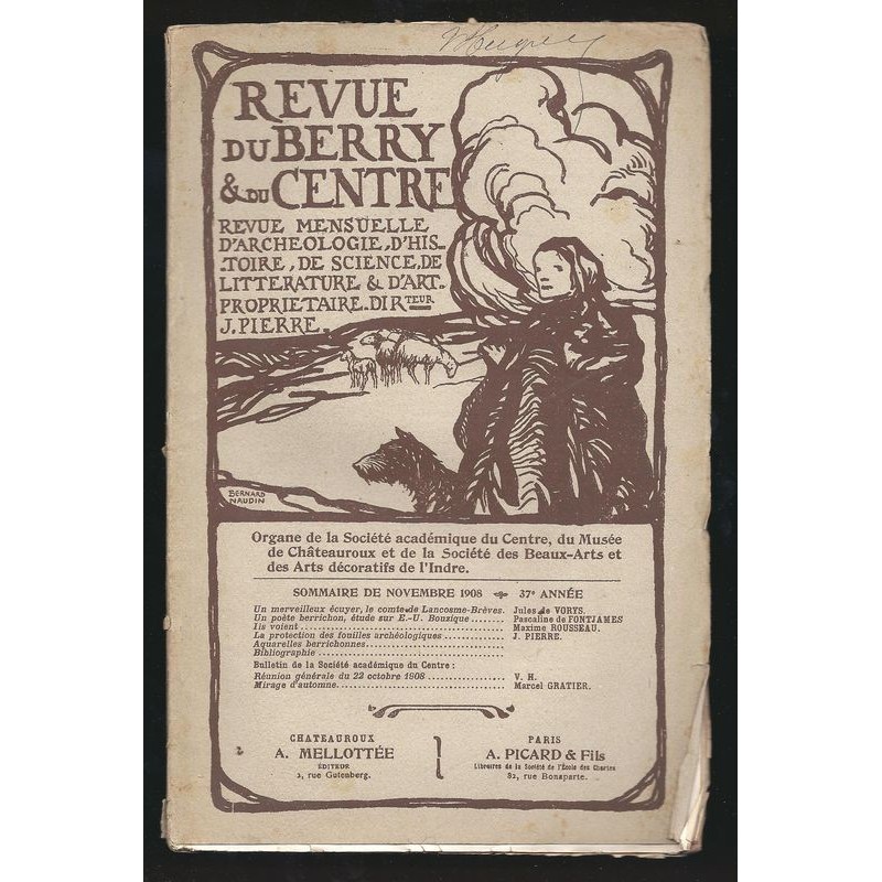 J. PIERRE : Revue du Berry et du Centre. Novembre 1908.