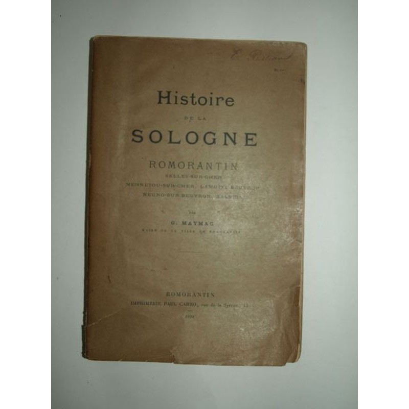 Maymac G. : Histoire de la Sologne.