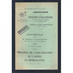 Gouvernement Militaire de Paris : Principes de l'organisation de l'armée et sa mobilisation.