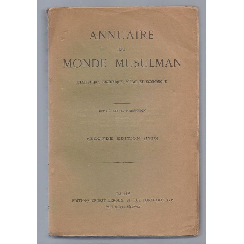 : Annuaire du monde musulman. Statistique