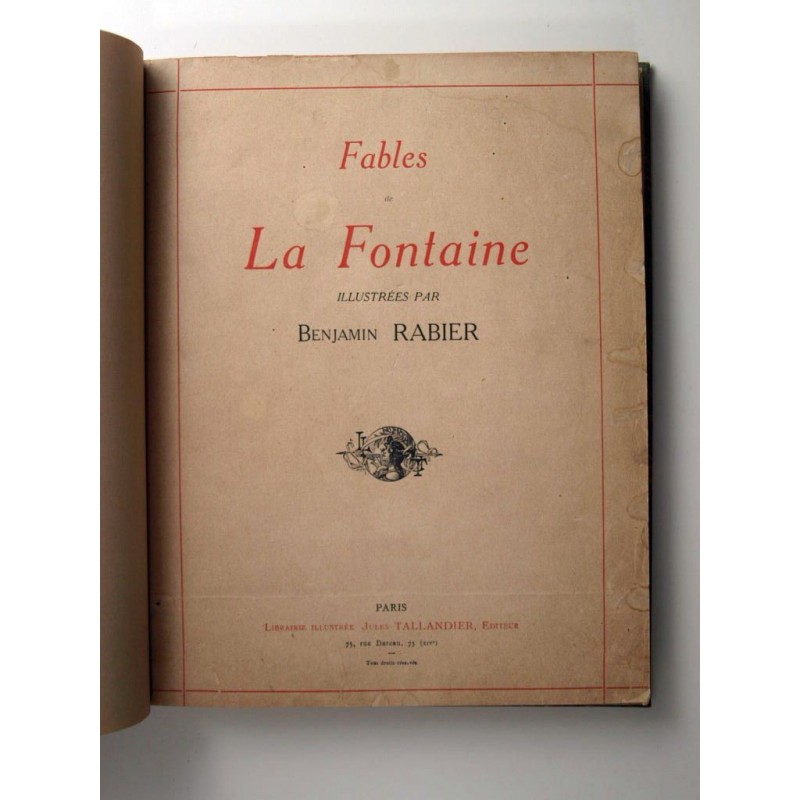 Rabier Benjamin : Fables de La Fontaine. 1re partie