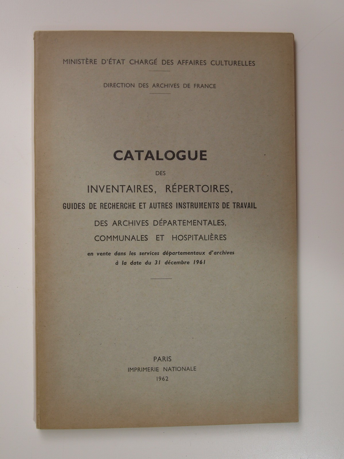 Catalogue des inventaires