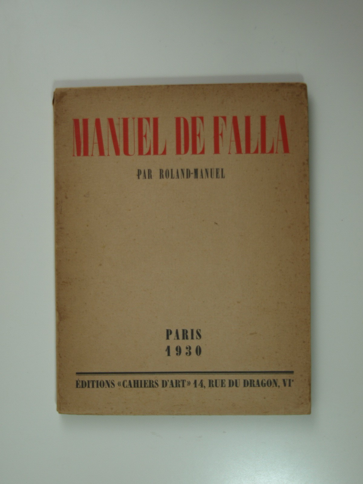Roland-Manuel : Manuel de Falla