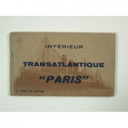 À l'intérieur du transatlantique "Paris". Carnet de 12 vues en bistre.