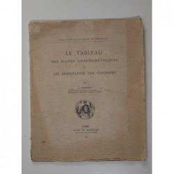Depoin J. : Le tableau des signes graphométriques les résultantes par colonnes.
