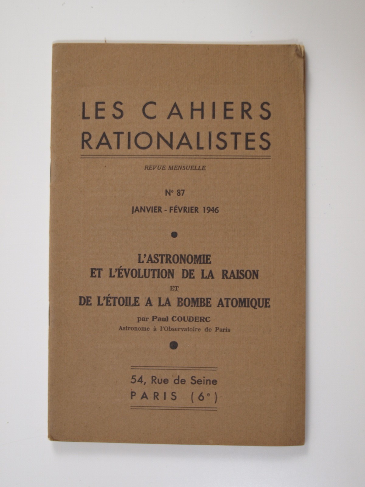 L'astronomie et l'évolution de la raison - De l'étoile à la bombe atomique