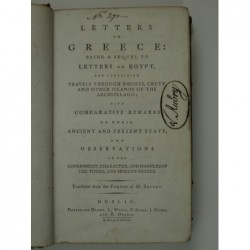 Savary : Letters on Greece: Being a Sequel to Letters on Egypt 1788